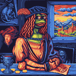 Medieval Pepe Self-Portrait, BasePaint 1154